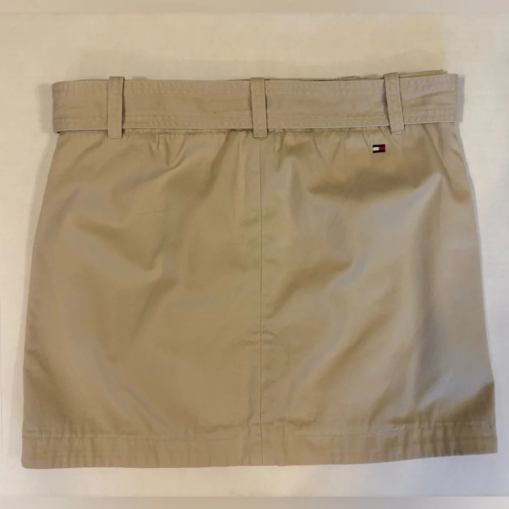 Tommy Hilfiger tan wrap mini skirt with belt size 8
